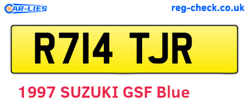 R714TJR are the vehicle registration plates.