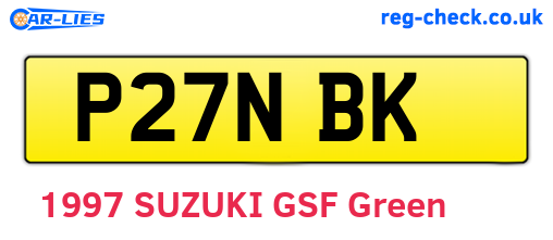 P27NBK are the vehicle registration plates.