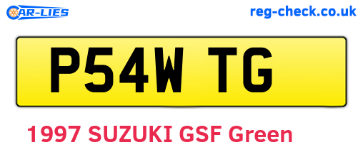 P54WTG are the vehicle registration plates.