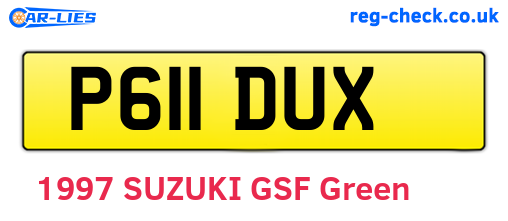 P611DUX are the vehicle registration plates.