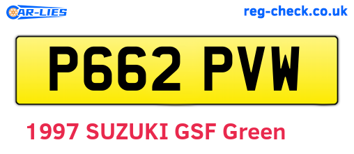 P662PVW are the vehicle registration plates.