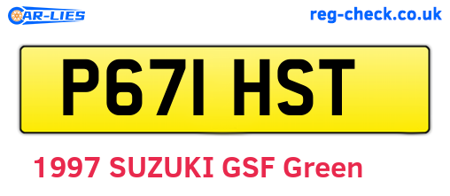 P671HST are the vehicle registration plates.