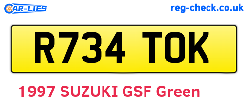 R734TOK are the vehicle registration plates.
