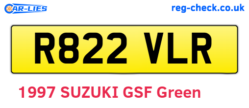 R822VLR are the vehicle registration plates.