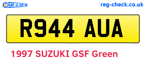 R944AUA are the vehicle registration plates.
