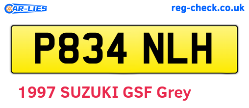 P834NLH are the vehicle registration plates.