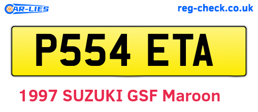 P554ETA are the vehicle registration plates.