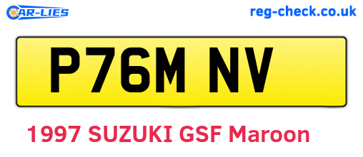 P76MNV are the vehicle registration plates.