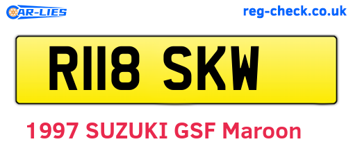 R118SKW are the vehicle registration plates.