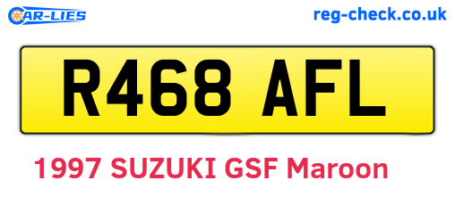 R468AFL are the vehicle registration plates.
