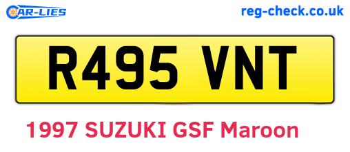 R495VNT are the vehicle registration plates.