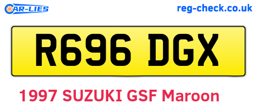 R696DGX are the vehicle registration plates.