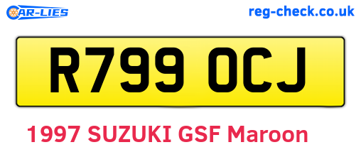 R799OCJ are the vehicle registration plates.