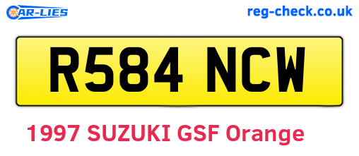 R584NCW are the vehicle registration plates.