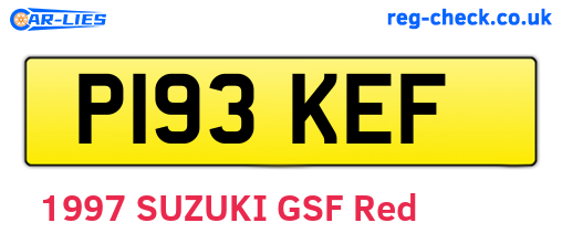 P193KEF are the vehicle registration plates.