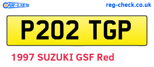 P202TGP are the vehicle registration plates.