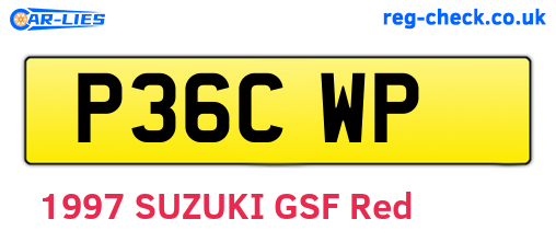 P36CWP are the vehicle registration plates.