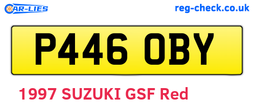 P446OBY are the vehicle registration plates.