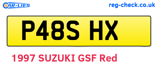 P48SHX are the vehicle registration plates.