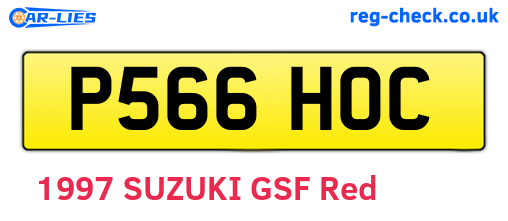 P566HOC are the vehicle registration plates.