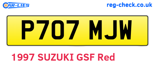 P707MJW are the vehicle registration plates.