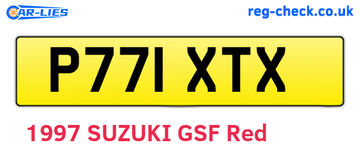 P771XTX are the vehicle registration plates.