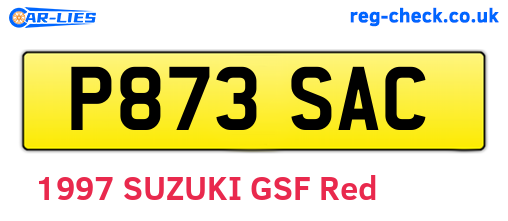 P873SAC are the vehicle registration plates.
