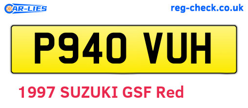 P940VUH are the vehicle registration plates.