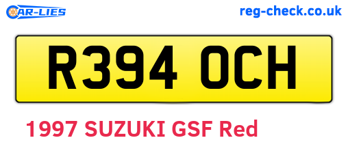R394OCH are the vehicle registration plates.