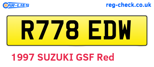 R778EDW are the vehicle registration plates.