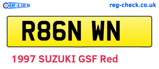 R86NWN are the vehicle registration plates.