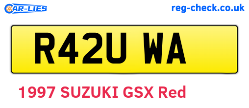 R42UWA are the vehicle registration plates.