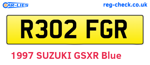 R302FGR are the vehicle registration plates.