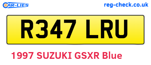 R347LRU are the vehicle registration plates.