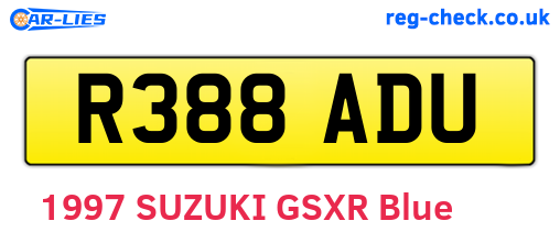 R388ADU are the vehicle registration plates.