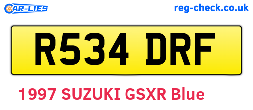 R534DRF are the vehicle registration plates.