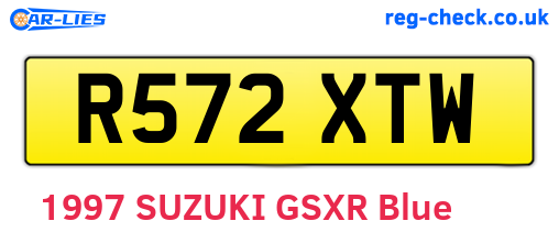 R572XTW are the vehicle registration plates.