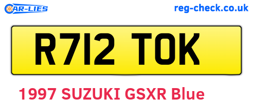 R712TOK are the vehicle registration plates.