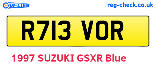 R713VOR are the vehicle registration plates.