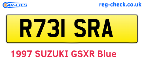 R731SRA are the vehicle registration plates.