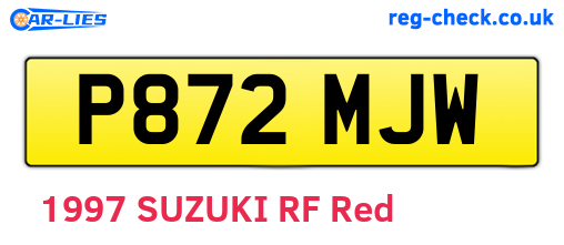 P872MJW are the vehicle registration plates.