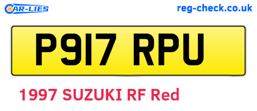 P917RPU are the vehicle registration plates.