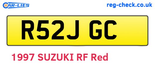 R52JGC are the vehicle registration plates.