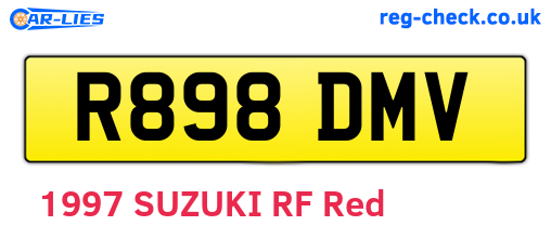R898DMV are the vehicle registration plates.