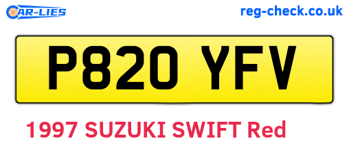 P820YFV are the vehicle registration plates.