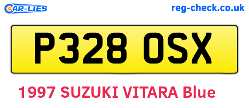 P328OSX are the vehicle registration plates.