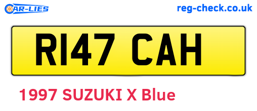 R147CAH are the vehicle registration plates.