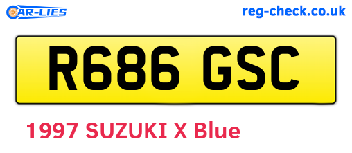 R686GSC are the vehicle registration plates.
