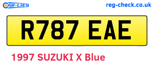 R787EAE are the vehicle registration plates.