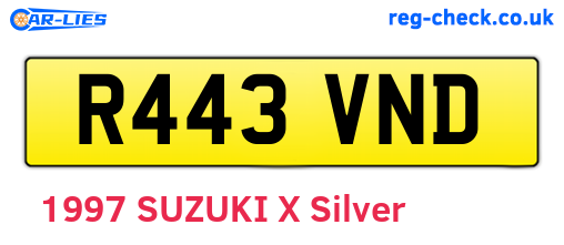 R443VND are the vehicle registration plates.
